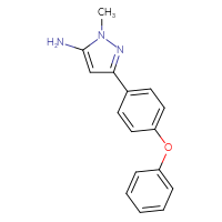 Chemical structure of 1-methyl-3-(4-phenoxyphenyl)-1H-pyrazol-5-amine - CSSB00103046336