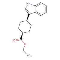 Chemical structure of ethyl (1s,4s)-4-(1H-indol-3-yl)cyclohexane-1-carboxylate - CSSB21507345186