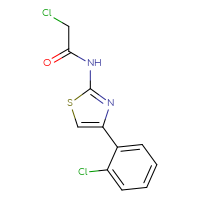 Chemical structure of 2-chloro-N-[4-(2-chlorophenyl)-1,3-thiazol-2-yl]acetamide - CSSB00000261085