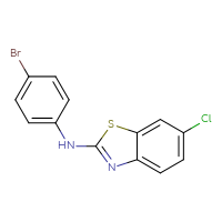 Chemical structure of N-(4-bromophenyl)-6-chloro-1,3-benzothiazol-2-amine - CSSB00003676487