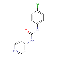 Chemical structure of 3-(4-chlorophenyl)-1-(pyridin-4-yl)urea - CSSB00132460400
