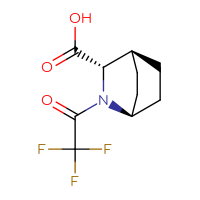 Chemical structure of (1R,3S,4s)-2-(2,2,2-trifluoroacetyl)-2-azabicyclo[2.2.2]octane-3-carboxylic acid - CSSB03496554857
