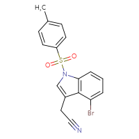 Chemical structure of 2-[4-bromo-1-(4-methylbenzenesulfonyl)-1H-indol-3-yl]acetonitrile - CSSB21332152185