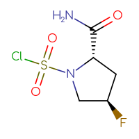 Chemical structure of (2S,4R)-2-carbamoyl-4-fluoropyrrolidine-1-sulfonyl chloride - CSSB14998404505