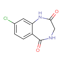 Chemical structure of 8-chloro-2,3,4,5-tetrahydro-1H-1,4-benzodiazepine-2,5-dione - CSSB00010005816