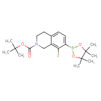 Chemical structure of tert-butyl 8-fluoro-7-(4,4,5,5-tetramethyl-1,3,2-dioxaborolan-2-yl)-1,2,3,4-tetrahydroisoquinoline-2-carboxylate - CSSB03439514171