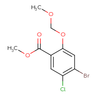 Chemical structure of methyl 4-bromo-5-chloro-2-(methoxymethoxy)benzoate - CSSB15031113455