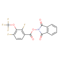 Chemical structure of 1,3-dioxo-2,3-dihydro-1H-isoindol-2-yl 2,4-difluoro-3-(trifluoromethoxy)benzoate - CSSB20270601864