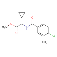 Chemical structure of methyl 2-[(4-chloro-3-methylphenyl)formamido]-2-cyclopropylacetate - CSSB02017627650