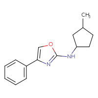 Chemical structure of N-(3-methylcyclopentyl)-4-phenyl-1,3-oxazol-2-amine - CSSB15057931798