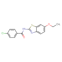 Chemical structure of 4-chloro-N-(6-ethoxy-1,3-benzothiazol-2-yl)benzamide - CSSB00105135821