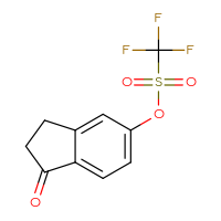 Chemical structure of 1-oxo-2,3-dihydro-1H-inden-5-yl trifluoromethanesulfonate - CSSB03551895836