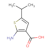 Chemical structure of 2-amino-5-(propan-2-yl)thiophene-3-carboxylic acid - CSSB00000089993