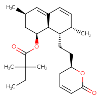 Chemical structure of (1S,3R,7S,8S,8aR)-3,7-dimethyl-8-{2-[(2R)-6-oxo-3,6-dihydro-2H-pyran-2-yl]ethyl}-1,2,3,7,8,8a-hexahydronaphthalen-1-yl 2,2-dimethylbutanoate - CSSB00020662256