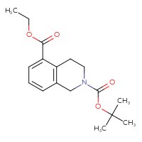Chemical structure of 2-tert-butyl 5-ethyl 1,2,3,4-tetrahydroisoquinoline-2,5-dicarboxylate - CSSB00039279853