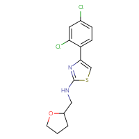 Chemical structure of 4-(2,4-dichlorophenyl)-N-[(oxolan-2-yl)methyl]-1,3-thiazol-2-amine - CSSB00000682817