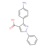 Chemical structure of 3-(4-aminophenyl)-1-phenyl-1H-pyrazole-4-carboxylic acid - CSSB00000745801