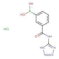 Chemical structure of {3-[(1H-1,2,3,4-tetrazol-5-yl)carbamoyl]phenyl}boronic acid hydrochloride - CSSB00020605599