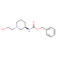 Chemical structure of benzyl N-[(3R)-1-(2-hydroxyethyl)piperidin-3-yl]carbamate - CSSB00015318424
