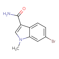 Chemical structure of 6-bromo-1-methyl-1H-indole-3-carboxamide - CSSB03220085802