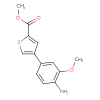 Chemical structure of methyl 4-(4-amino-3-methoxyphenyl)thiophene-2-carboxylate - CSSB06586488451