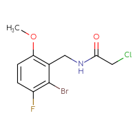 Chemical structure of N-[(2-bromo-3-fluoro-6-methoxyphenyl)methyl]-2-chloroacetamide - CSSB21332082573