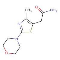 Chemical structure of 2-[4-methyl-2-(morpholin-4-yl)-1,3-thiazol-5-yl]acetamide - CSSB06980536649