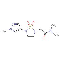 Chemical structure of N,N-dimethyl-2-[5-(1-methyl-1H-pyrazol-4-yl)-1,1-dioxo-1λ⁶,2,5-thiadiazolidin-2-yl]acetamide - CSSB01198968228
