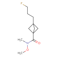 Chemical structure of 3-(3-fluoropropyl)-N-methoxy-N-methylbicyclo[1.1.1]pentane-1-carboxamide - CSSB21151595140