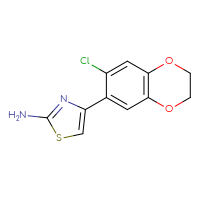 Chemical structure of 4-(7-chloro-2,3-dihydro-1,4-benzodioxin-6-yl)-1,3-thiazol-2-amine - CSSB00000679233