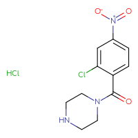 Chemical structure of 1-(2-chloro-4-nitrobenzoyl)piperazine hydrochloride - CSSB00025716679