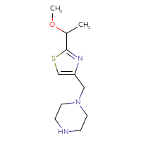 Chemical structure of 1-{[2-(1-methoxyethyl)-1,3-thiazol-4-yl]methyl}piperazine - CSSB00000685716