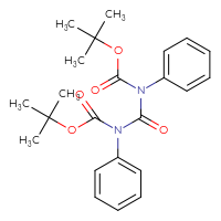 Chemical structure of tert-butyl N-({[(tert-butoxy)carbonyl](phenyl)amino}carbonyl)-N-phenylcarbamate - CSSB21474899394