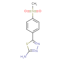 Chemical structure of 5-(4-methanesulfonylphenyl)-1,3,4-thiadiazol-2-amine - CSSB00000302337