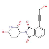 Chemical structure of 2-(2,6-dioxopiperidin-3-yl)-4-(3-hydroxyprop-1-yn-1-yl)-2,3-dihydro-1H-isoindole-1,3-dione - CSSB14863685886
