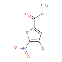 Chemical structure of 4-bromo-N-methyl-5-nitrothiophene-2-carboxamide - CSSB05053156876
