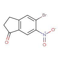 Chemical structure of 5-bromo-6-nitro-2,3-dihydro-1H-inden-1-one - CSSB00010218034