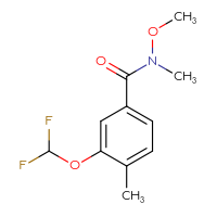 Chemical structure of 3-(difluoromethoxy)-N-methoxy-N,4-dimethylbenzamide - CSSB00990256743