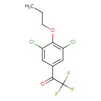 Chemical structure of 1-(3,5-dichloro-4-propoxyphenyl)-2,2,2-trifluoroethan-1-one - CSSB14831685780