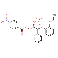 Chemical structure of (2R,3S)-3-(2-ethoxyphenoxy)-2-(methanesulfonyloxy)-3-phenylpropyl 4-nitrobenzoate - CSSB00102509555