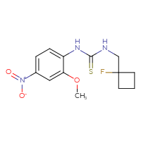 Chemical structure of 3-[(1-fluorocyclobutyl)methyl]-1-(2-methoxy-4-nitrophenyl)thiourea - CSSB06985955397