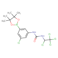 Chemical structure of 1-[3-chloro-5-(4,4,5,5-tetramethyl-1,3,2-dioxaborolan-2-yl)phenyl]-3-(1,2,2,2-tetrachloroethyl)urea - CSSB21245997215