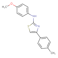 Chemical structure of N-(4-methoxyphenyl)-4-(4-methylphenyl)-1,3-thiazol-2-amine - CSSB00028055057