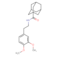 Chemical structure of N-[2-(3,4-dimethoxyphenyl)ethyl]adamantane-1-carboxamide - CSSB00028332778