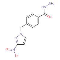 Chemical structure of 4-[(3-nitro-1H-pyrazol-1-yl)methyl]benzohydrazide - CSSB00102528193
