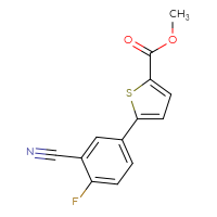 Chemical structure of methyl 5-(3-cyano-4-fluorophenyl)thiophene-2-carboxylate - CSSB04444744888