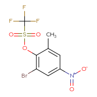 Chemical structure of 2-bromo-6-methyl-4-nitrophenyl trifluoromethanesulfonate - CSSB00011009862
