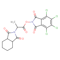 Chemical structure of 4,5,6,7-tetrachloro-1,3-dioxo-2,3-dihydro-1H-isoindol-2-yl 2-(1,3-dioxo-octahydro-1H-isoindol-2-yl)propanoate - CSSB20270393240