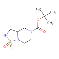 Chemical structure of tert-butyl 1,1-dioxo-hexahydro-2H-1λ⁶-[1,2,5]thiadiazolo[2,3-a]pyrazine-5-carboxylate - CSSB00000717604