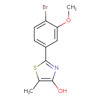 Chemical structure of 2-(4-bromo-3-methoxyphenyl)-5-methyl-1,3-thiazol-4-ol - CSSB17214190555